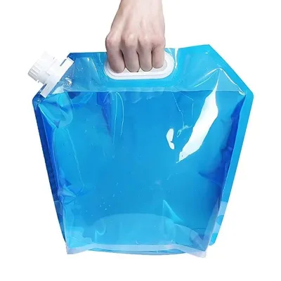 Outdoor Camping Large Capacity Portable Foldable Hiking Water Faucet Plastic Bucket with Handheld Beer Bag