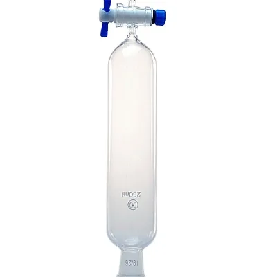 Laboratory glassware 250ml Cylindrical Shape Glass Funnel with Glass Stopcock