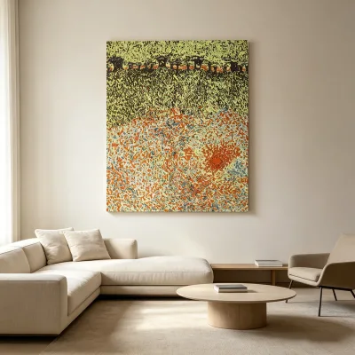 Wildflower Field Garden Impression Artwork Oil Painting Fine Gift Decorative Wall Art Home House Hotel Decoration Interior