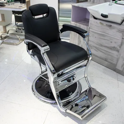 Men's Oil-Head Lifting Barber Shop Chair Lift Down Hair Cutting Tattoo Chair with Salon Furniture Wood Material for Beauty Salon