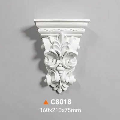 French Style PU Corbels European Decorative Door Headers & Column Caps for House Exterior