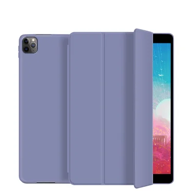 Triple Fold Soft Silicone Tablet Case for iPad Pro 11 M4 2024 Slim Anti-Drop Cover with Auto Sleep Stand