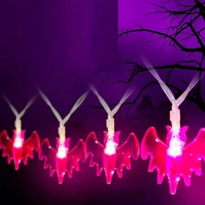 Led Halloween String Light Plug Power Supply Halloween Pumpkin Bat Ghost Decorative Light Festival Party Decoration