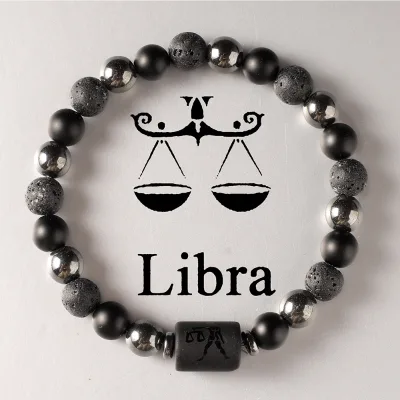 12 Vintage Unisex Stone Beaded Bracelet Luxury Classic Black Obsidian & Hematite Ball Shape-Wholesale Stone Bracelet