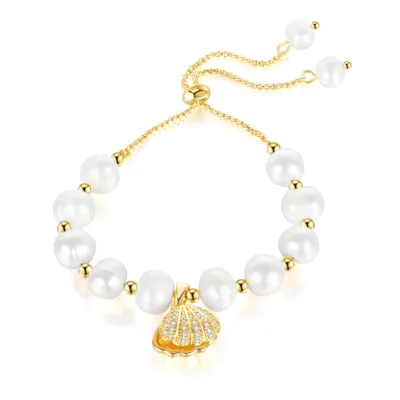 Korean Hot Freshwater Pearl Adjustable Bracelet Shell Ankle Bracelet