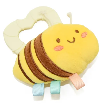 Wholesale Soft Dinosaur Bee Snail and Bear Animal Style Plush Stuffed Toy Silicone Free Bpa Baby Teether Toys