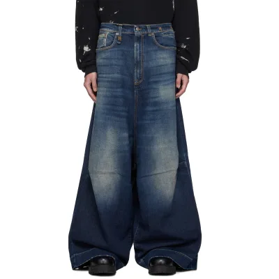 DS Jeans Factory Custom Young Man Wide Leg Hand-Sanded Stretch Denim Jeans Dropped Inseam Low Rise Jeans Boys