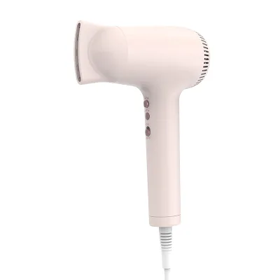 Pink Heart-shaped Compact and Lightweight Portable Negative Ion Hair Dryer for Travel and Outdoor Use