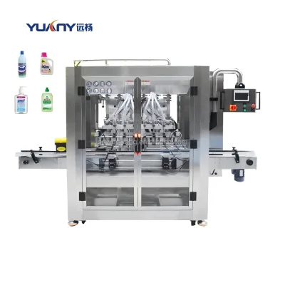 Shampoo Detergent Oil Automatic Piston Machine PLC Touch Screen Control Stainless Steel 304 Hopper Liquid Sensor High Precision