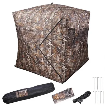 High Quality Waterproof Automatic Open Shooting Through Hunting Tents Lightweight Portable Bird-watching Hunting Blind Tent