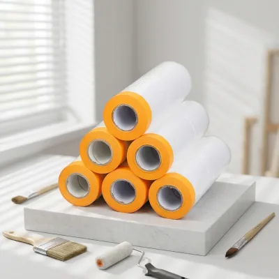 Professional Automotive Painting Covering Film with Pre-Pasted Tape