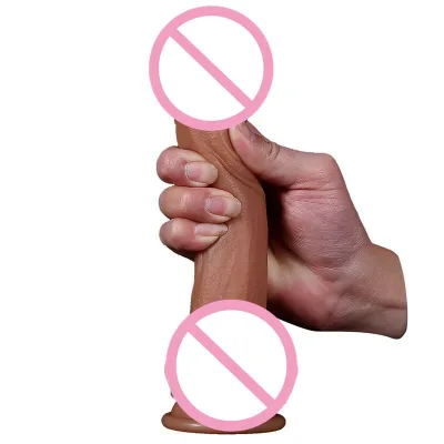 Realistic Waterproof Penis Big Suction Cup Double Layer Liquid Silicone Dildo for Women Adult Sex Toys