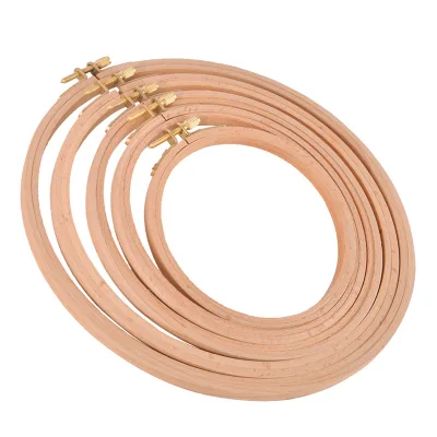 Beech Wood Embroidery Hoops Circle Hoop Ring Cross Stitch Cotton for DIY Embroidery Floss Starter of Sewing Art Kits Crafts