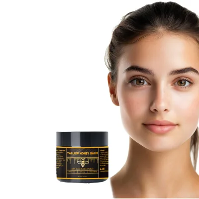 Private Label Raw Wild Tallow Honey Balm Moisturizing Cream for Dry Skin Natural Hydrating Repair Balm for Men Women