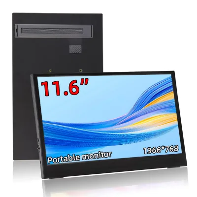 Portable 11.6-Inch TN Panel LED Screen LCD Monitor USB Type C Interface 1366x768 Resolution 60Hz Built-in Speaker Business Use