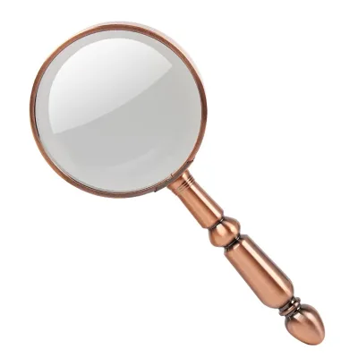 Classical Style Detachable Handle Metal Magnifying Glass for Reading and Observing