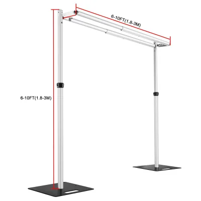 Adjustable Iron Wedding Arch Uprights Telescopic Slip Fit Rectangle Drape Systems Easy Assembly Backdrop Stand Party Decorations