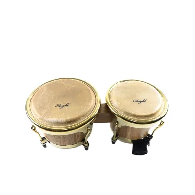 Bongo Drum Percussion Instrument Wooden and Metal Drums, Suitable for Adults, Children, Beginners, Professionals with Adjustable