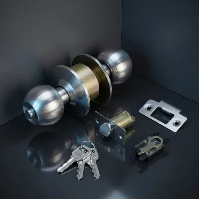 Interior Bedroom Bathroom Privacy Satin Nickel 201 Grade Adjustable 60 70mm Latch Cylindrical Knob Lock Hardware