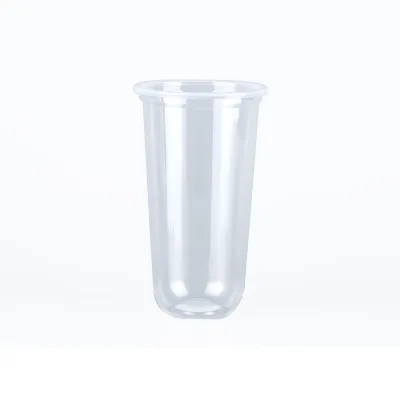 Factory Direct Sale Clear Plastic Cup Bubble Tea Disposable Dessert Cups With Domes Flat Lids