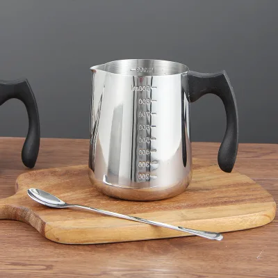 Stainless Steel Wax Melting Cup with Graduations a Special Coffee Cup and Milk Frother for Latte Art