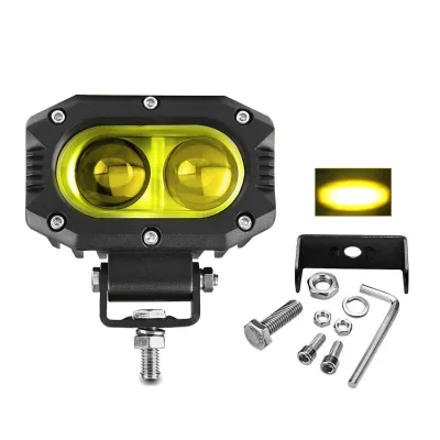 Single Row 4-Inch White/Yellow LED Light Bar with Lens Spot Work for All Style Truck and Motorcycle Offroad Lighting Systems