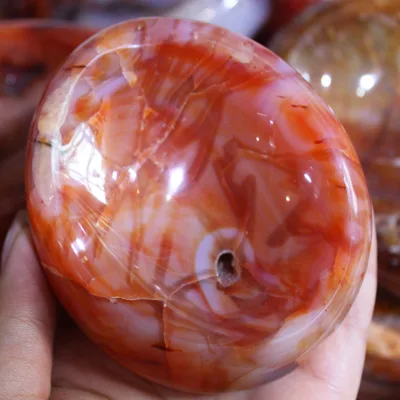 Wholesale Bulk Natural Crystal Quartz High Quality Red Agate Stone Red Carnelian Bowl