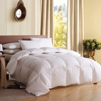 Luxury King Size Quilt Polyester Microfiber Bed Sleeping Comforter Quilt 95% White Duck Down Filling Duvet