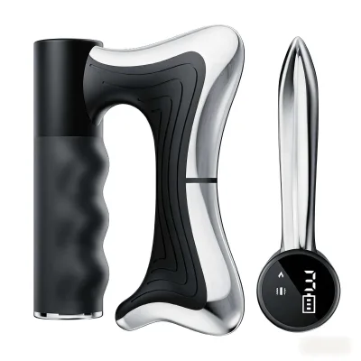 Best Selling Mini Massage Gun Deep Tissue Fascia Massager Muscle Relaxation Guasha Scraping Knife 3 Speed Heated Fascia Knife