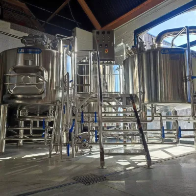 1000L & 2000L Two-Vessel Stainless Steel Direct Gas Brewing System with Motor Pump Pressure Vessel Tank for Beer Fermentation