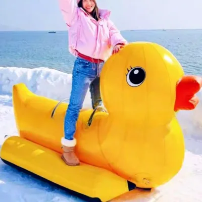 2026 Hot Sale Inflatable Banana Boat & Yellow Duck Snow Tube Towable | Heavy Duty PVC Water Ski Sports Toys for Lake Ocean