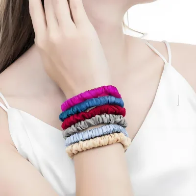 Pure Real Silk Scrunchie Manufacturer Wholesale Luxury 100% Mulberry Silk Hair Elastics Hair Scrunchies