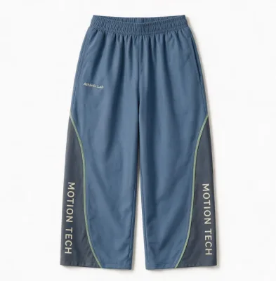 High Quality Customized Men's Pants Printed Logo Double Color Splicing Design Trousers Quick Dry Loose Breathable Elastic Pants