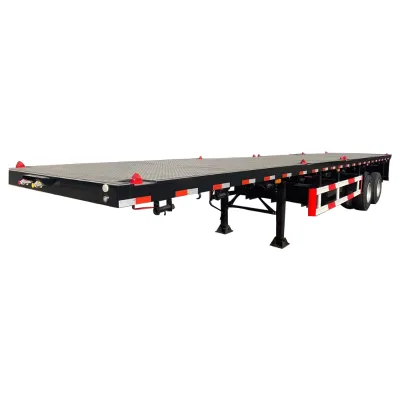 40ft 45ft Flat Bed Trailer Another Fuel tank Is Installed on the Container Flatbed Trailer Bulk Goods Transport Trailer
