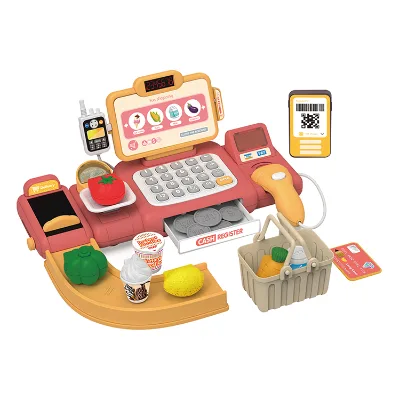 Kids Electric Play House Toys Educational Cash Register Toy Set with Light & Sound Money & Banking Toys for Children