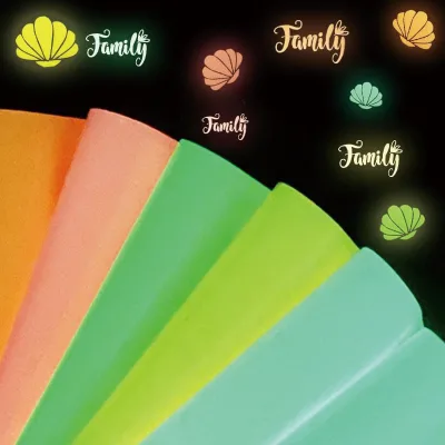 Puff HTV Vinyl Bundle Glow Dark Iron Luminous 3D Heat Transfer Vinyl Water Resistant Heat Press T-Shirt Roll Stickers