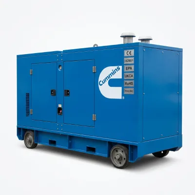 CAS CE ISO9001 Cummins Weichai Yuchai SDEC Diesel Generator Set Heavy Duty Industrial Power Unit Blue Enclosure With Wheels
