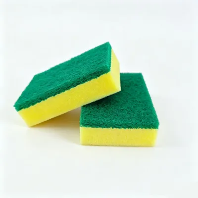 Eco-Friendly Durable Sponge Nonwoven Square Block Scrub Pad with High Absorption for Kitchen Dish Washing