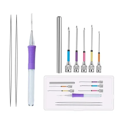 8Pcs Cross Stitch Tool Stainless Steel Embroidery Stitching Punch Needles Kit Knitting Crochet Embroidery Pen DIY Sewing Tool