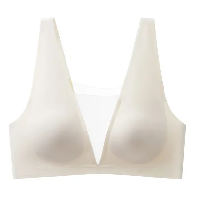 Sexy Mesh Traceless Underwear Push up Brassiere Deep V Bralette Comfort Female Thin Invisible Sexy Bra