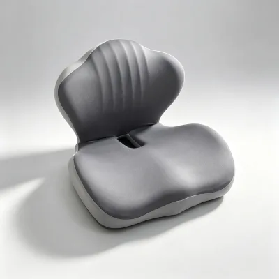 Ergonomic 2 in 1 Memory Foam Seat Cushion Lumbar Support Backrest Removable Milk Silk Cover Orthopedic Car Seat Pad for Chair
