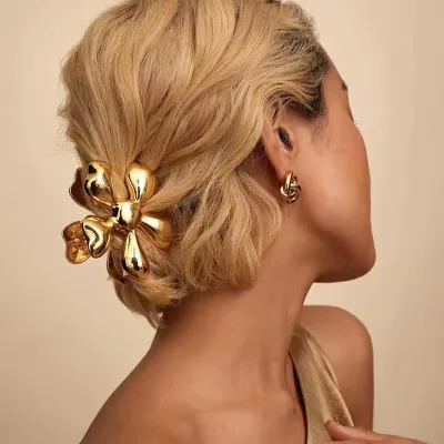 Wholesale Korean Luxury Sun Hair Claw Metal Flower Hair Claw for Women Girls