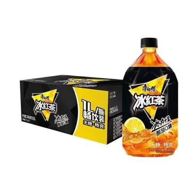 Sugar-Free Iced Black Tea 1L*12 Bottles Whole Box Drinking Pack 0 Calorie Wholesale Group Purchase Suzhou Dingjin Henan 9 Months
