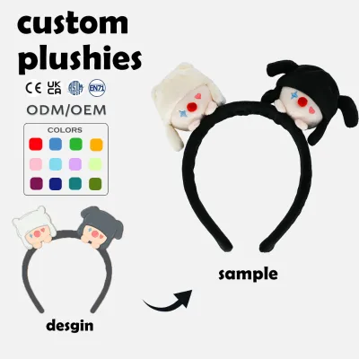 Wholesale Kpop Girl Cartoon Hairband Plush Cute Animal Headband Custom Kids Hair Accessories Face Wash Hairband Head Wrap Gift