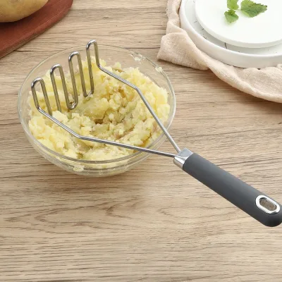 Premium 18-10 Stainless Steel Masher Hand Tool Spring Potato Peeler and Press Blender