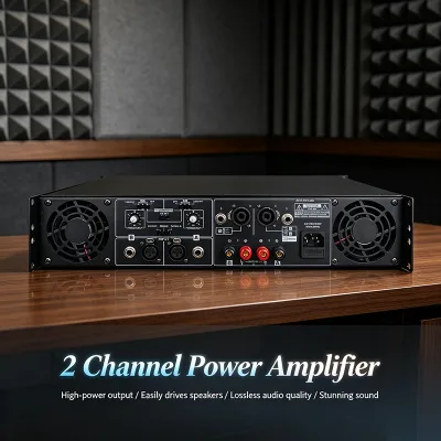 Stable Heat Dissipation 2 Channel Power Amplifier Stage Audio Amplifier Pure Post Amplifier for Live Music Performance