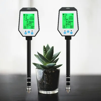 6-in-1 High Accuracy Soil PH Meter Measures Sunlight Moisture Humidity Temp EC & CE Certificated OEM ODM Supported