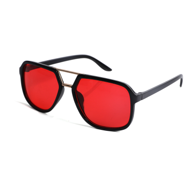 2022 new retro double beam lens coated sunglasses for men and women with the same business style sunscreen sunglasses