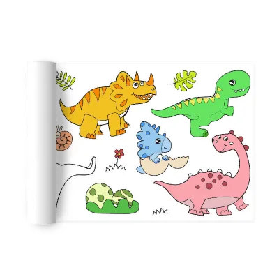 Children Drawing Roll DIY Sticky Color Filling Paper Coloring Paper Roll for Kids DIY Painting Drawing Early Educational Toys