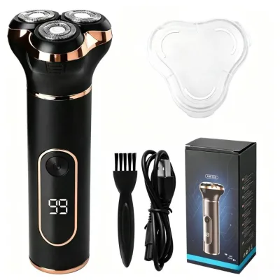 Wholesale Professional Foil Razor Men Triple Blade LED Digital Display Waterproof Wet Dry Shaving Machine USB Rechargeable RV